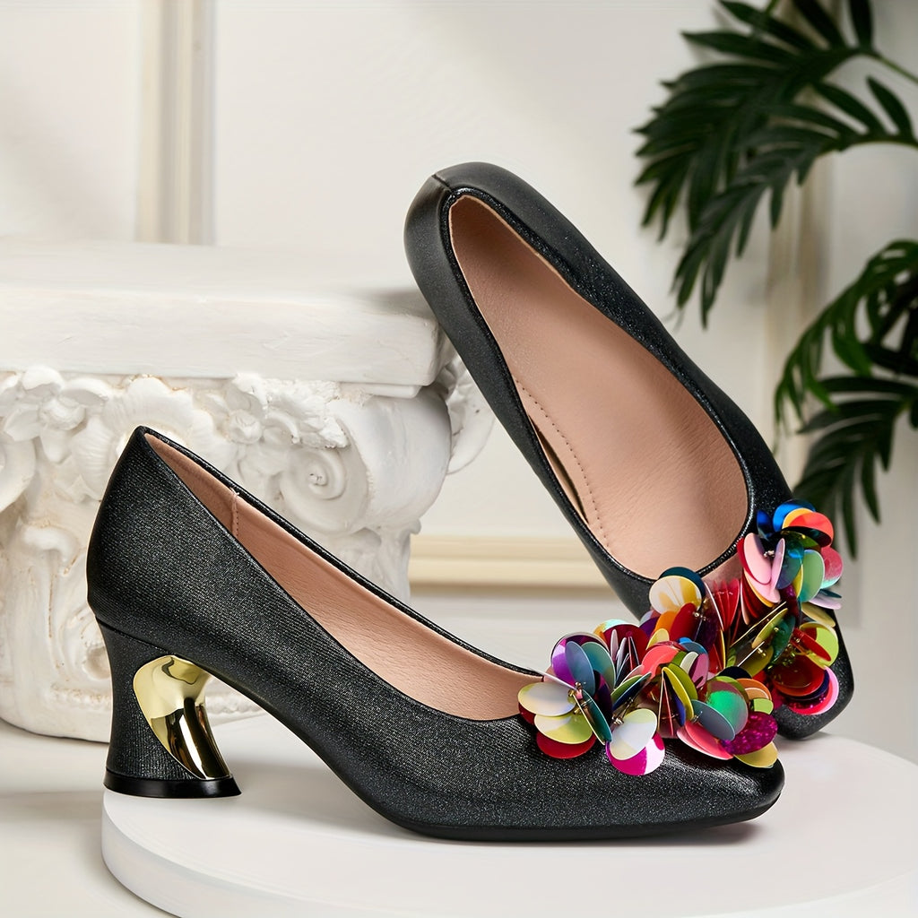 Elegant Women'S High Heels with a Chunky Square Toe, Stylish And Suitable for Weddings, Parties, Dances, Outdoor Wear, And Travel in Any Setting., Women Shoes