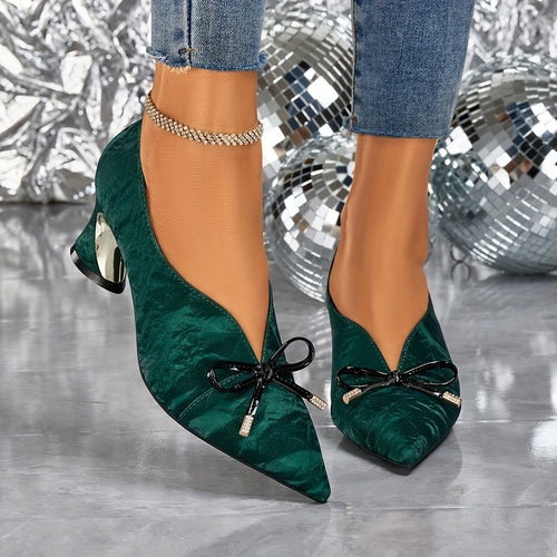 Elegant Women'S Fashionable Pointed High Heels, Comfortable Chunky Heel Casual Versatile Style., Women Shoes