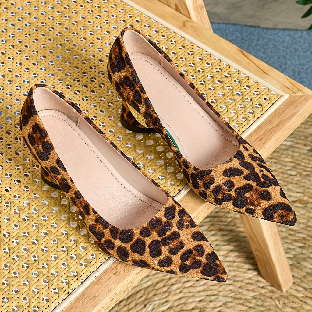 Ladies' Versatile Pointed-Toe High Heels with a Comfortable Chunky Heel, Easy And Elegant, Suitable for Parties, Banquets, And Casual Professional Settings., Women Shoes