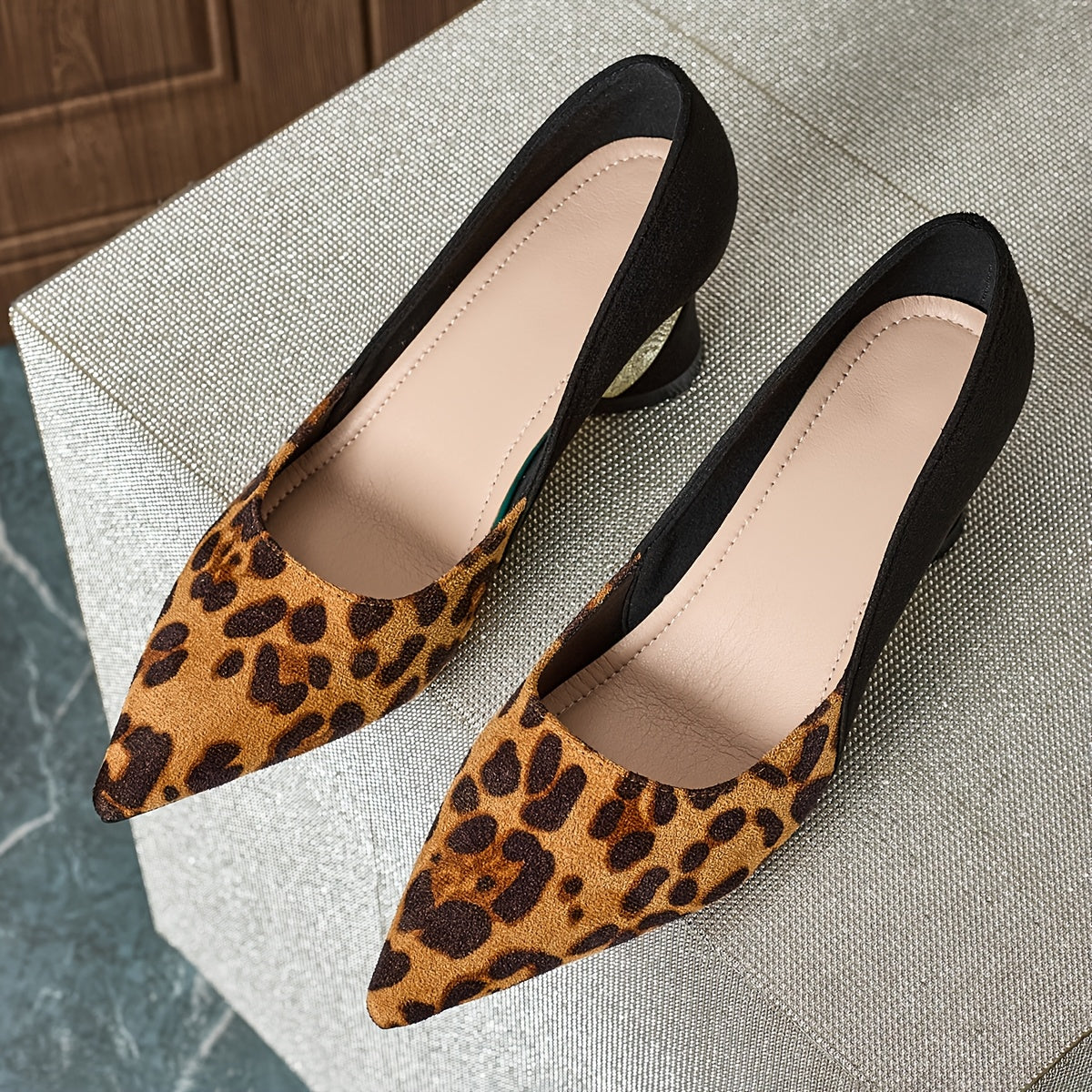 Leopard Print European and American Fashion Pointed New Style Light Luxury High-end Versatile Temperament High Heels, Women Shoes