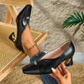 Elegant Women'S Fashion Deep Mouth Diamond Buckle Small Square Toe High Heels, Comfortable Chunky Heel Casual Versatile Style., Women Shoes