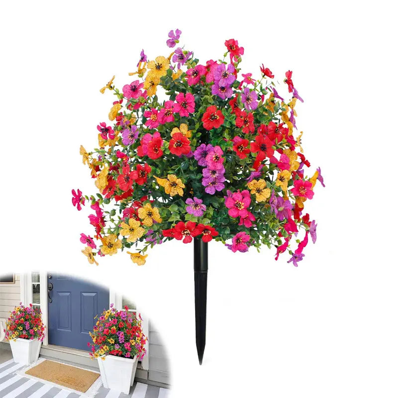 Artificial Eucalyptus and Violet Ground-Insert Floral Decoration