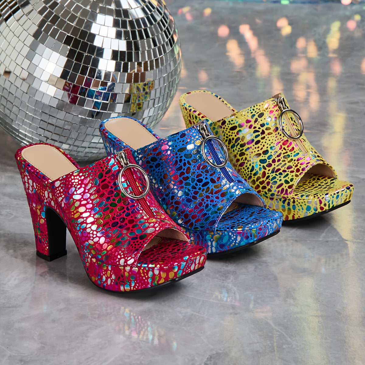 Elegant Open-Toe High-Heeled Sandals for Women with a Printed Zipper And Ethnic Style, Suitable for Weddings, Parties, Gifts, And Any Occasion., Women Shoes