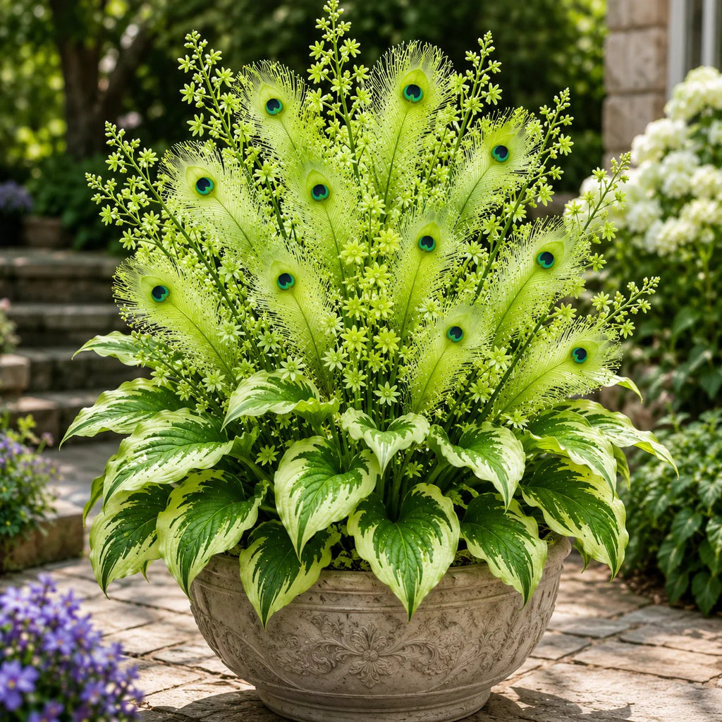 🔥LAST DAY SALE 49% OFF-🏠🤗 Peacock Flame Hosta Seeds💥 Stunning Colors That Brighten Any Space