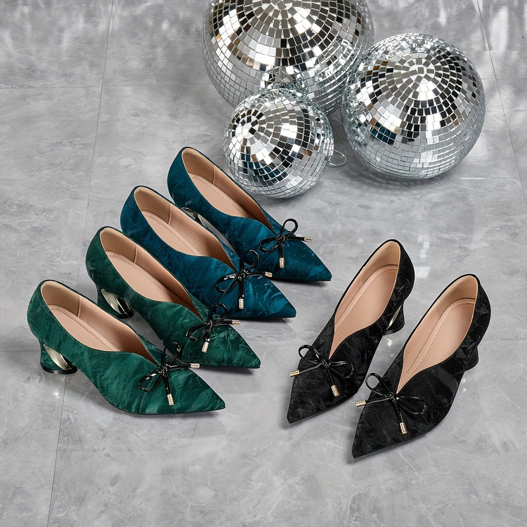 Elegant Women'S Fashionable Pointed High Heels, Comfortable Chunky Heel Casual Versatile Style., Women Shoes