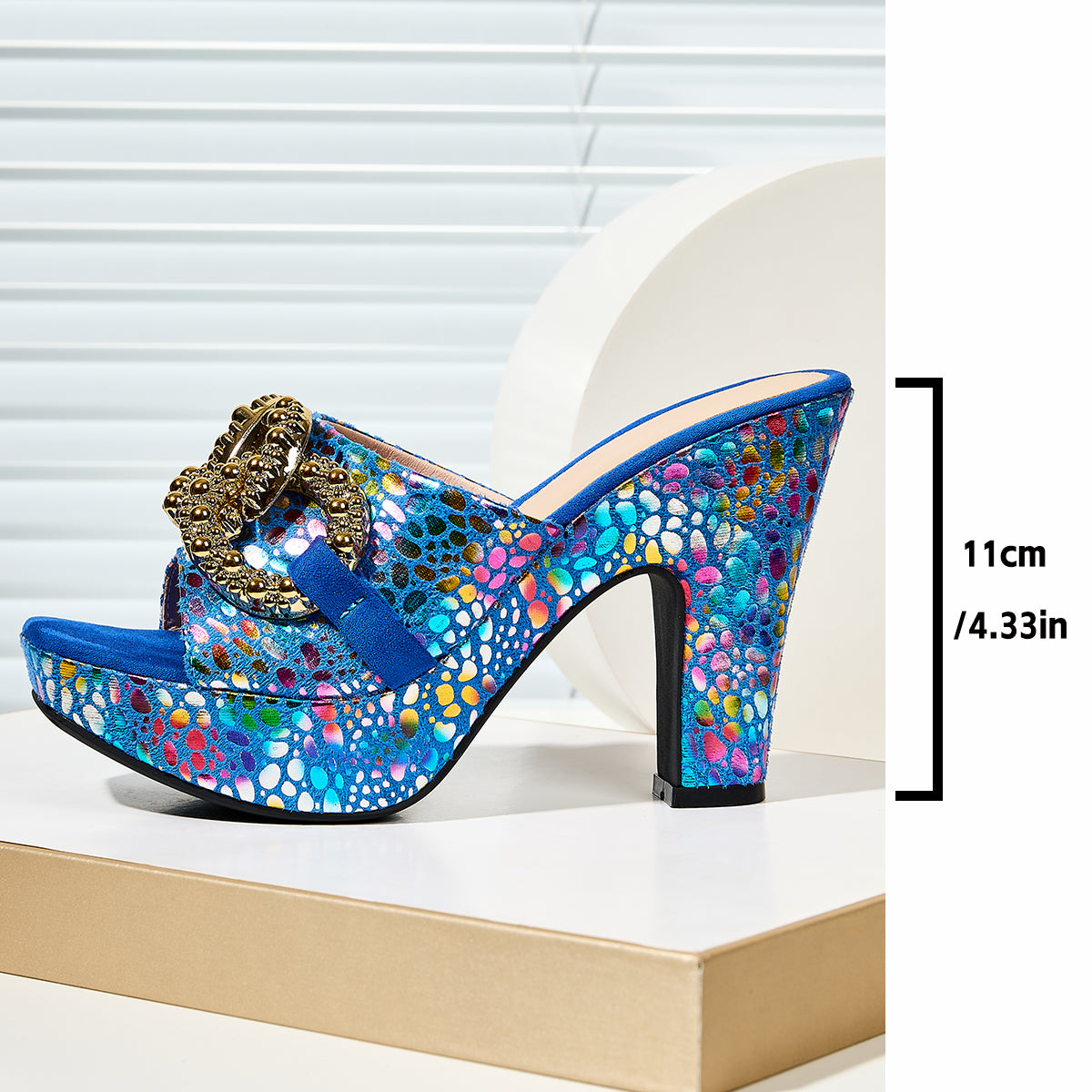 Comfortable Versatile Women's Casual High Heel Sandals | Platform Square-Toe Slip-On | Suitable for Any Occasion