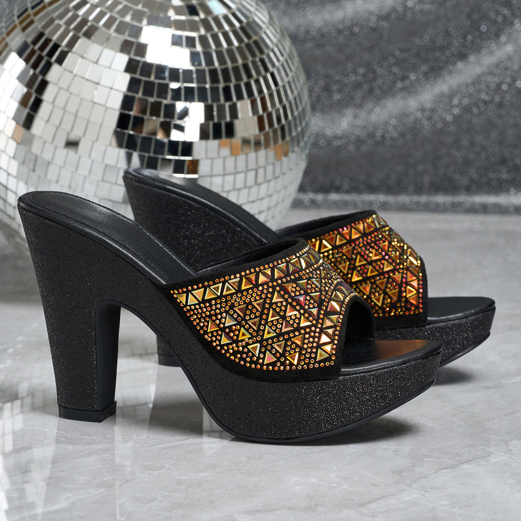 Elegant Women's Fashion Rhinestone High Heel Sandals, Women Shoes