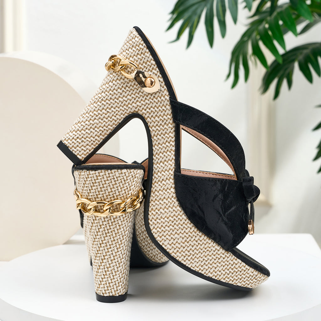 Elegant Women'S High-Heeled Sandals with a Bow And Square Toe, Women Shoes