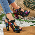 Summer New Fashion Versatile European and American High Heel Women's Sandals, Women Shoes
