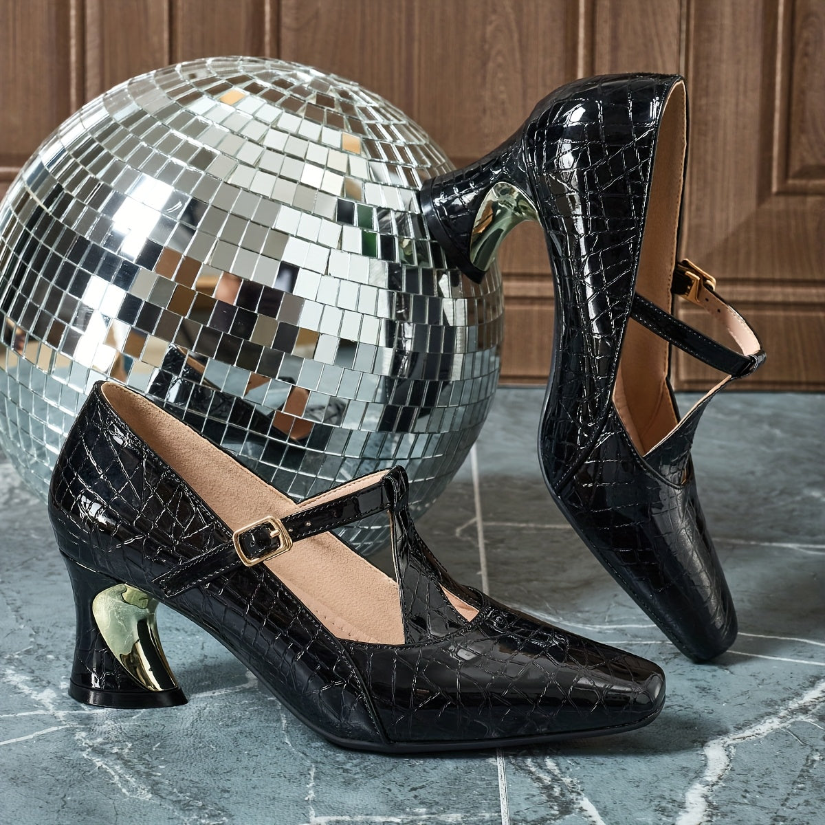 Ladies' Fashionable New Versatile Temperament Socialite Square Toe High Heels, Women Shoes