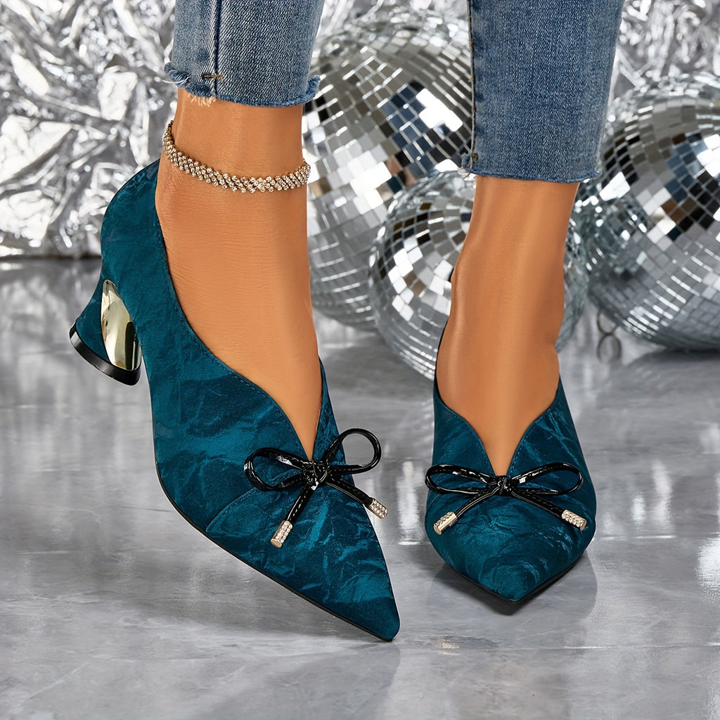 Elegant Women'S Fashionable Pointed High Heels, Comfortable Chunky Heel Casual Versatile Style., Women Shoes