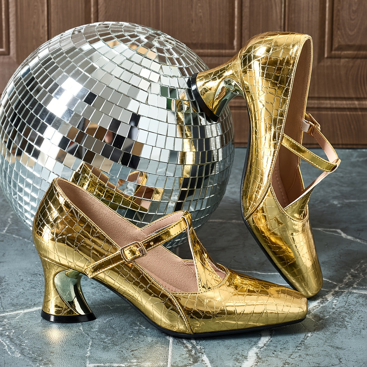 Ladies' Fashionable New Versatile Temperament Socialite Square Toe High Heels, Women Shoes