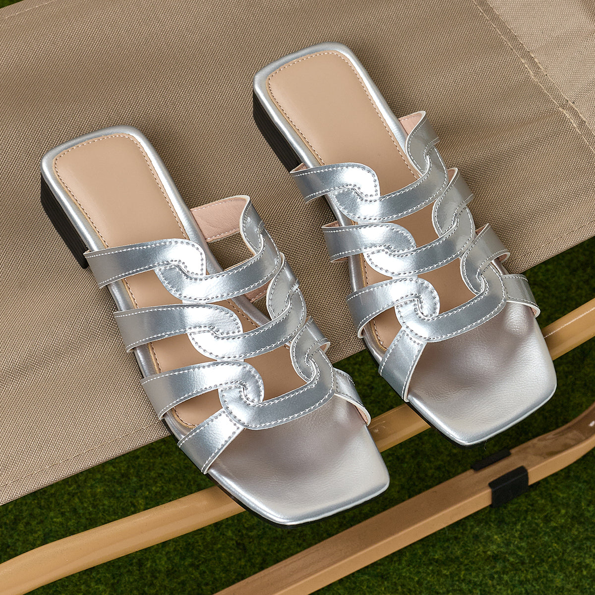 Elegant Open-Toe Sandals for Women with a Square Toe Design, Suitable for Casual Outings, Parties, And Travel., Women Shoes