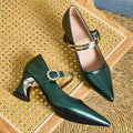 Elegant Ladies Casual Pointed High Heel Mules Comfortable Thick Heels All-match Style Suitable for Travel and Nightclub Parties, Women Shoes