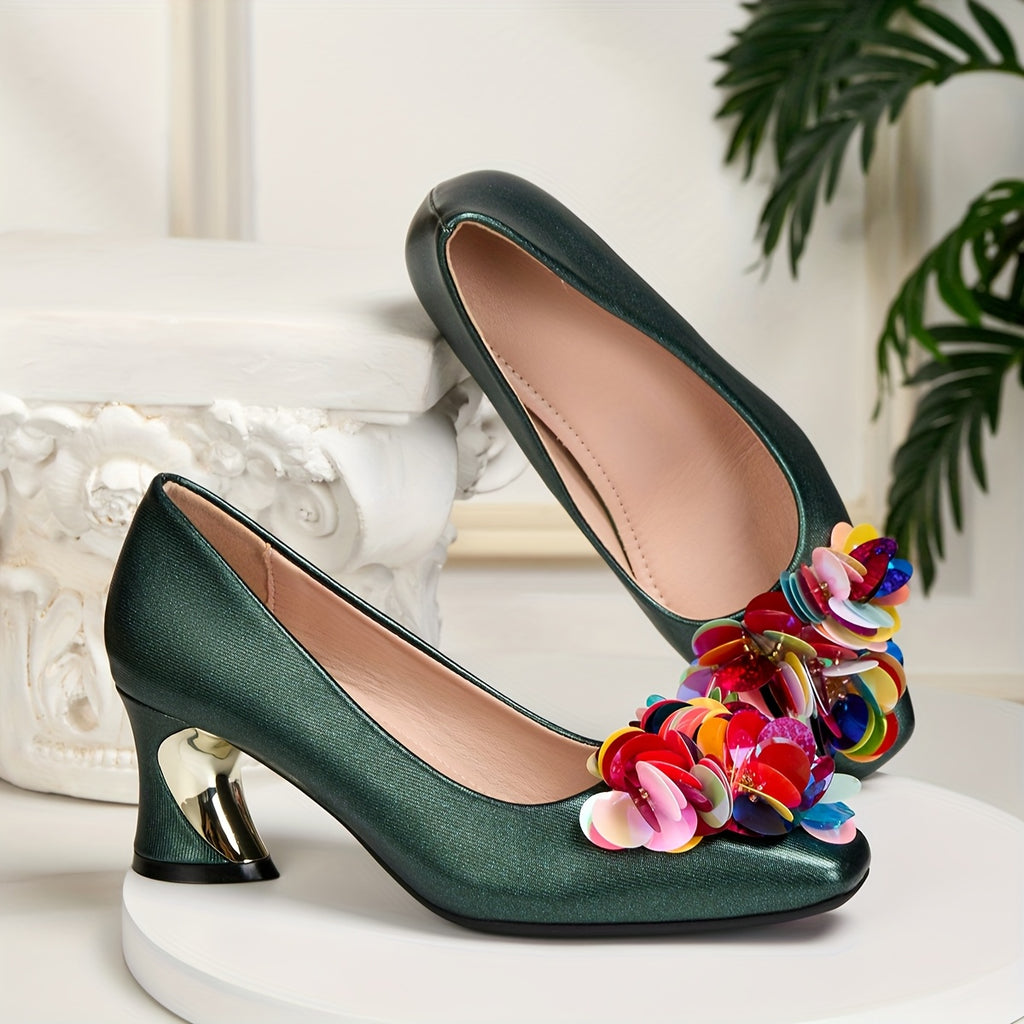 Elegant Women'S High Heels with a Chunky Square Toe, Stylish And Suitable for Weddings, Parties, Dances, Outdoor Wear, And Travel in Any Setting., Women Shoes
