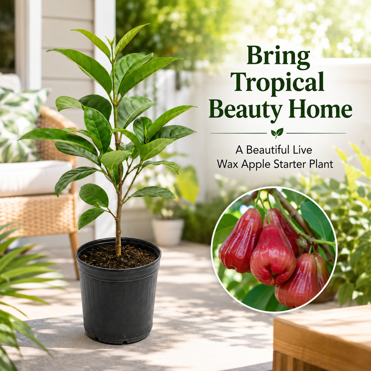 Live Wax Apple Tree Starter – Sweet. Crisp Tropical Fruit