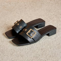 Elegant Women's Fashion Square Buckle Slippers, Women Shoes