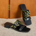 Elegant Women's Zebra Print Webbing Slide Sandals, Women Shoes