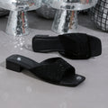 Elegant Women's Low-Heel Square-Toe Sandals with Accents, Women Shoes
