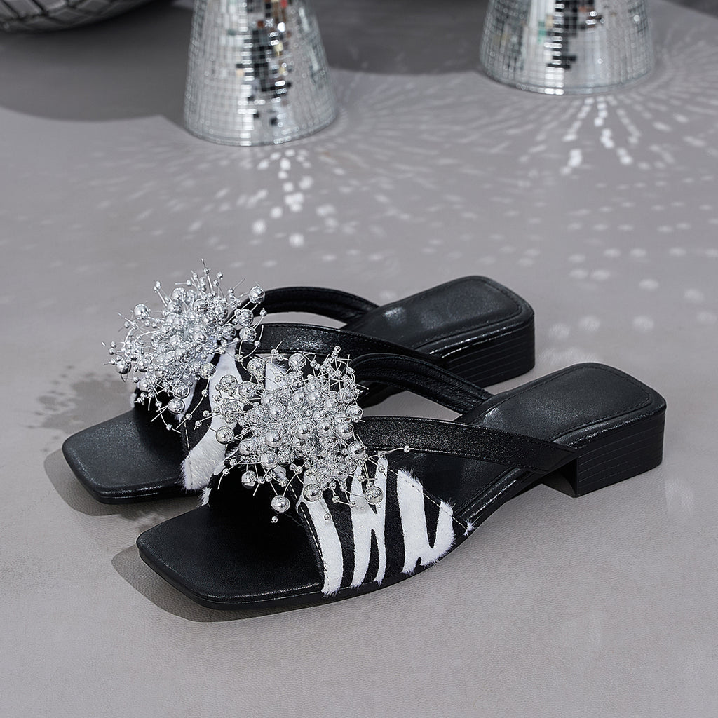 Elegant Women'S Stylish Floral Rhinestone Sandals, Women Shoes