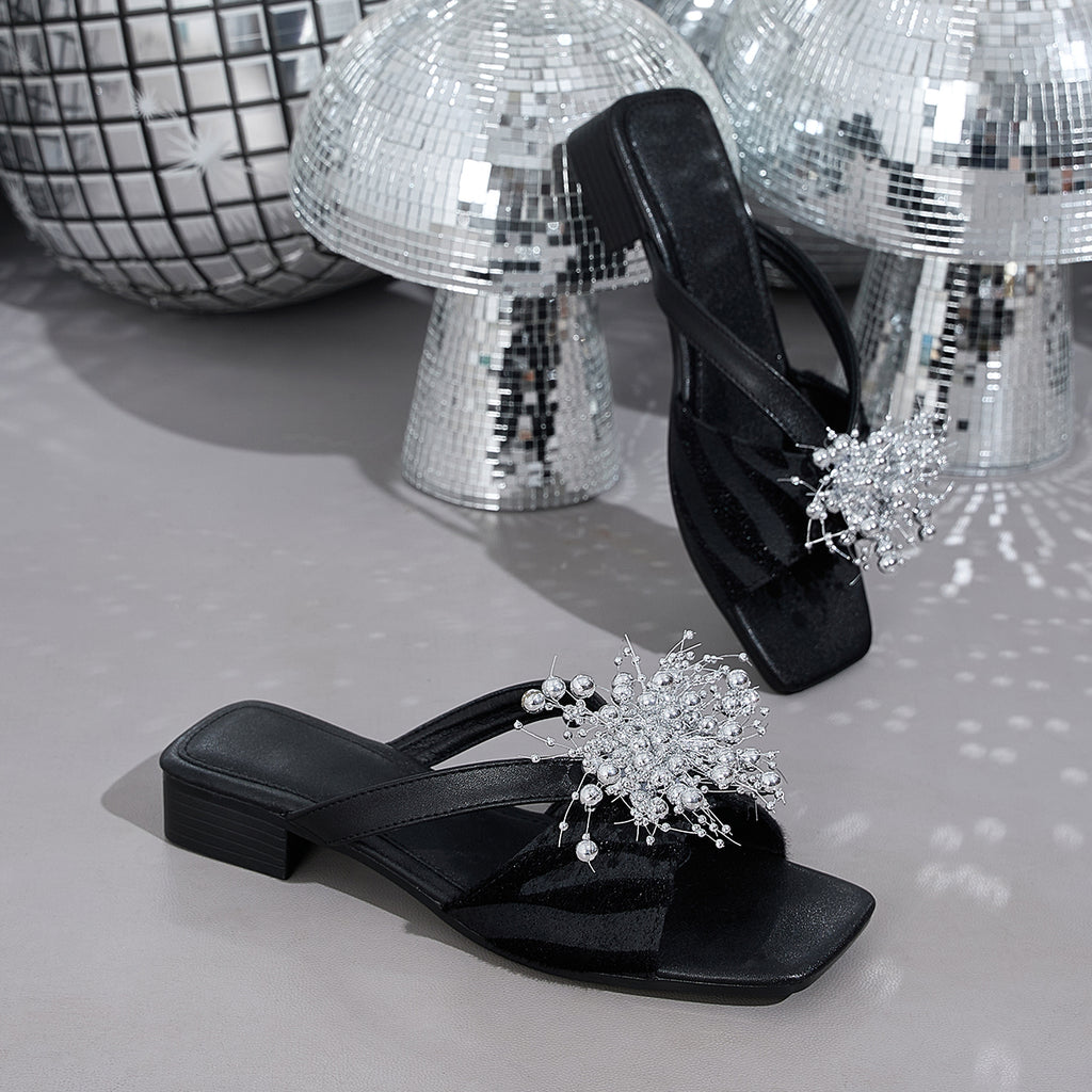 Elegant Women'S Stylish Floral Rhinestone Sandals, Women Shoes