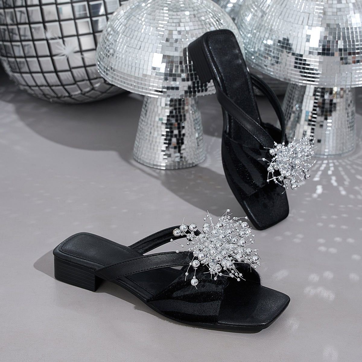 Elegant Women'S Stylish Floral Rhinestone Sandals, Women Shoes