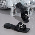 Elegant Women'S Zebra Print Rhinestone Buckle Versatile Sandals, Women Shoes