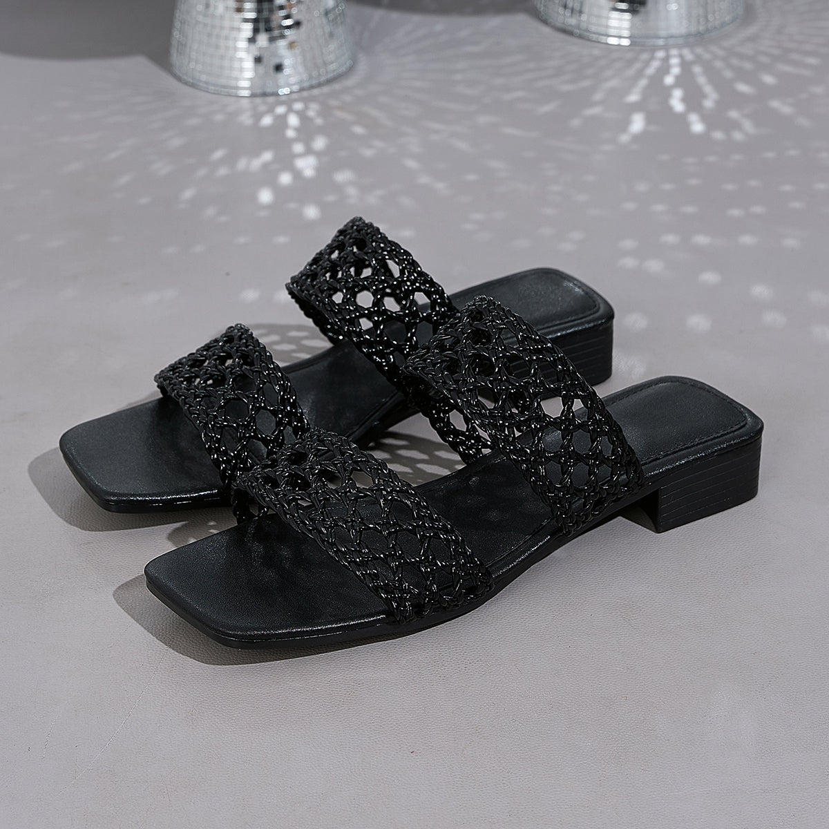 Elegant Women's Openwork Woven Slippers, Women Shoes