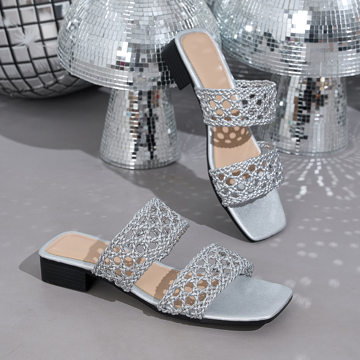 Elegant Women's Openwork Woven Slippers, Women Shoes