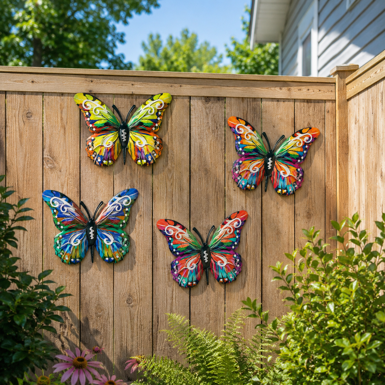 🦋Vibrant Metal Butterfly Wall Art – 4 Color Set
