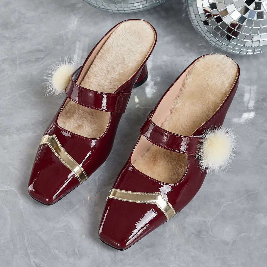 Elegant Women'S High-Heeled Sandals with a Stylish Chunky Heel And Furry Design, Suitable for Weddings, Parties, Proms, And Any Outdoor Travel Occasions., Women Shoes