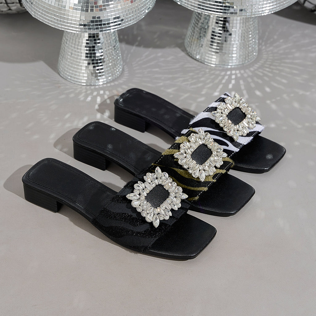 Elegant Women's Square-Toe Shoes with Buckle, Women Shoes