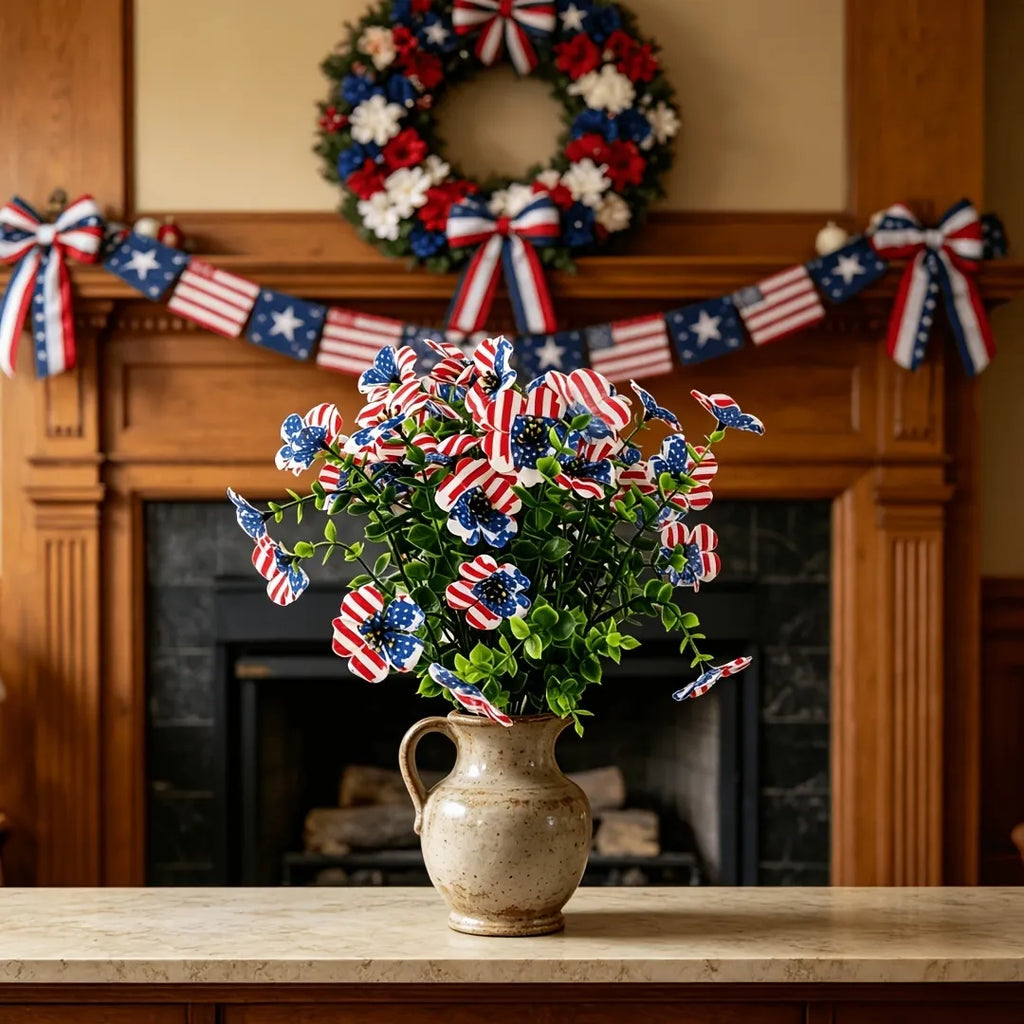 🔥4th of July Hot Sale 60% Off 🔥 Patriotic Red White Blue Artificial Flowers💐