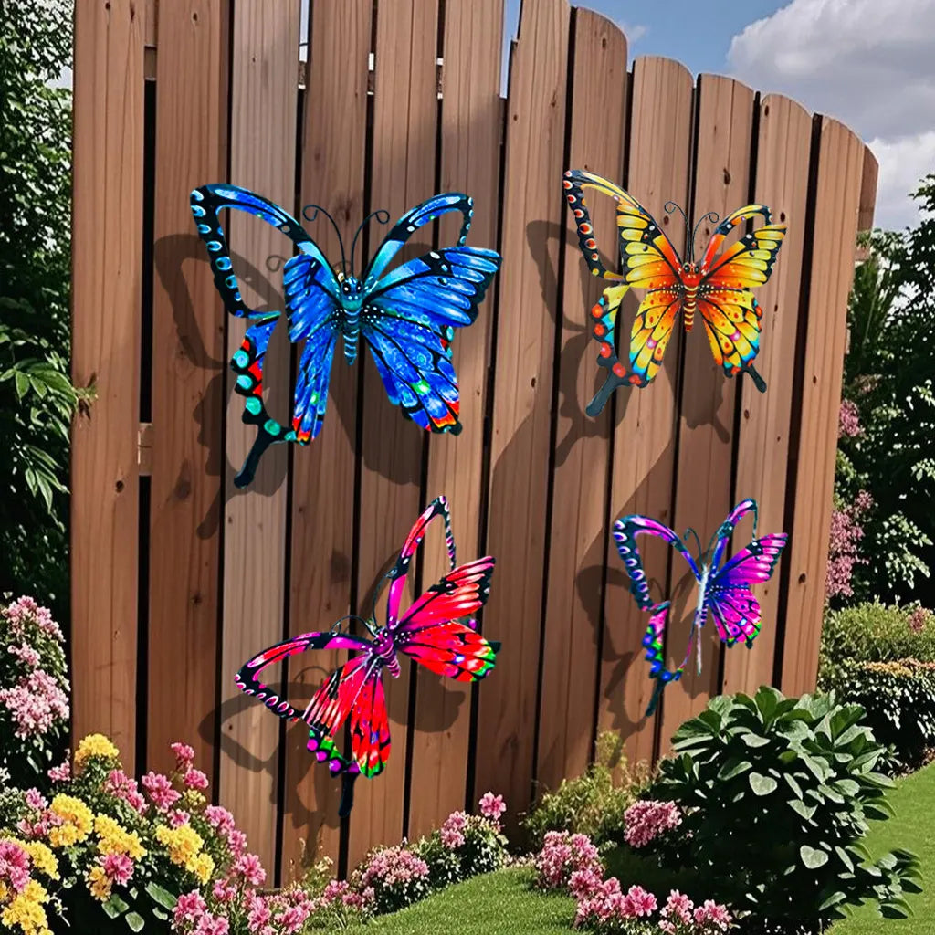 🦋Handmade Iron Butterfly Garden Decor – 4 Color Set