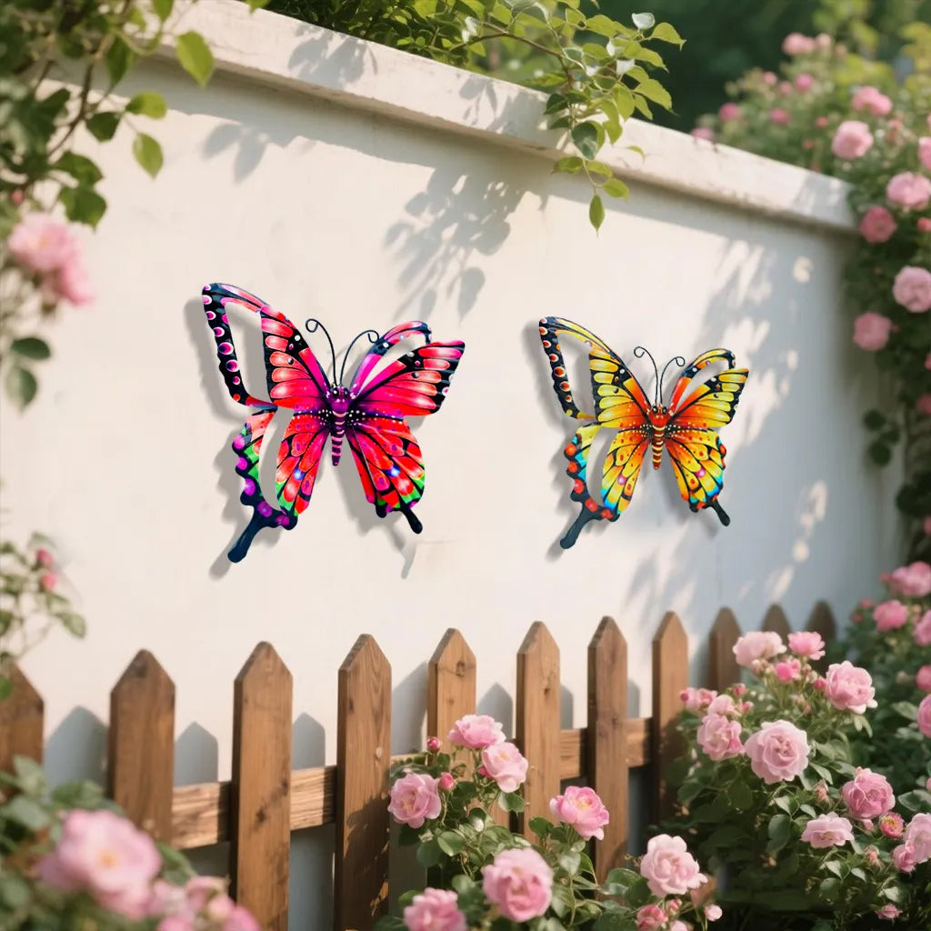 🦋Handmade Iron Butterfly Garden Decor – 4 Color Set