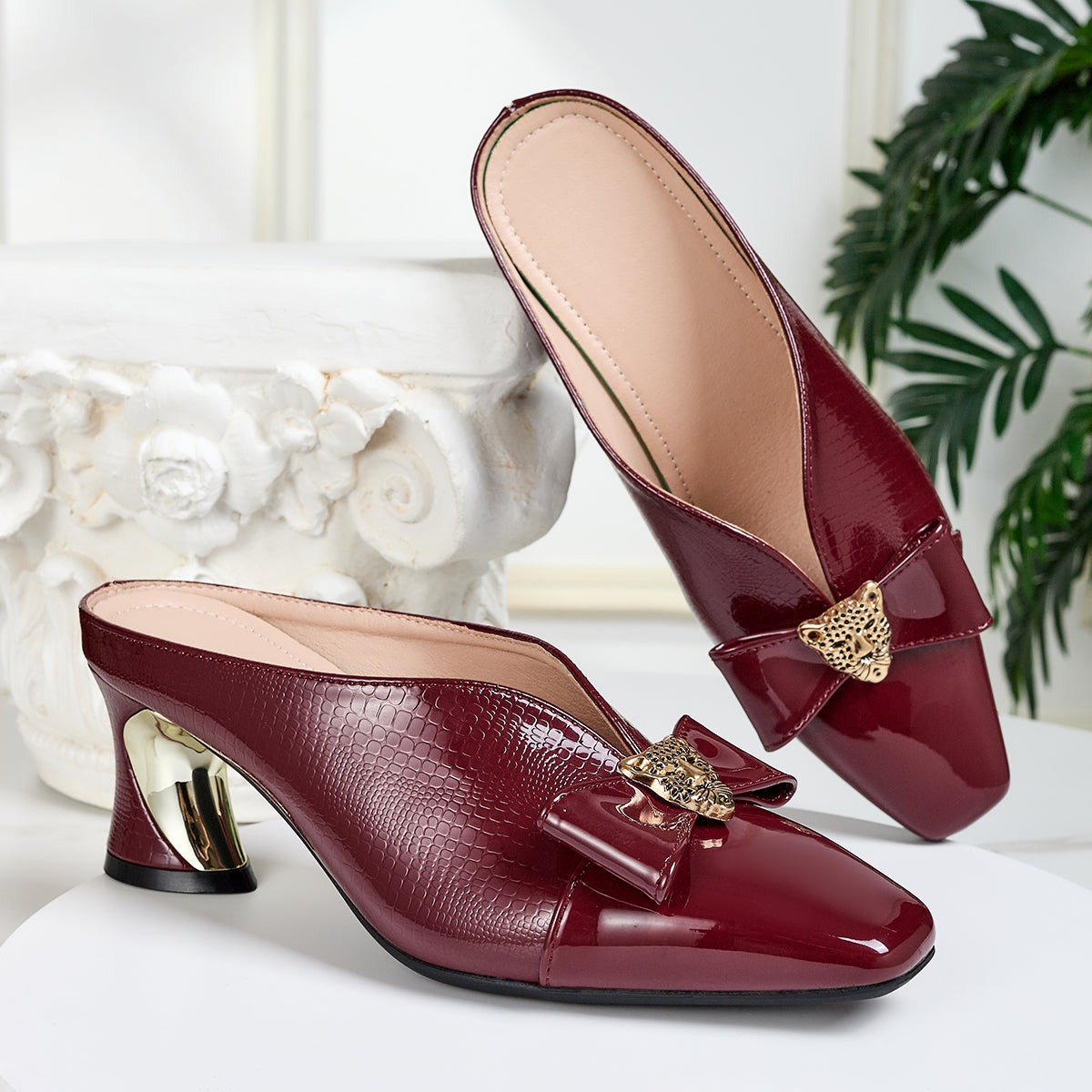 Elegant Women's High Heel Sandals with Chunky Block and Square Toe Slippers for Weddings, Balls, Parties & Casual Wear, Women Shoes