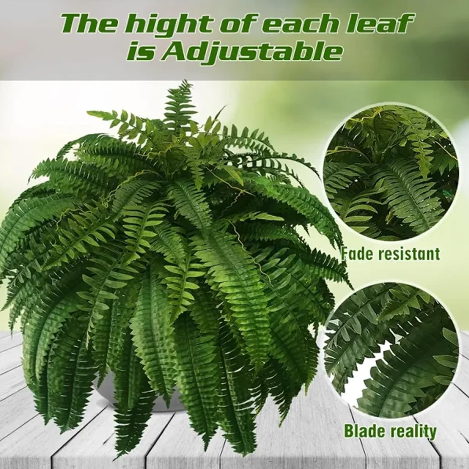 🌱 UV Resistant Ferns Artificial Plants Large for Planters. Office & Home Decor. Outdoor & Indoor