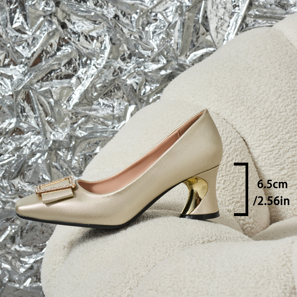 Ladies' Stylish Casual Square-Toed High Heels, Comfortable Chunky Heel Versatile Style., Women Shoes