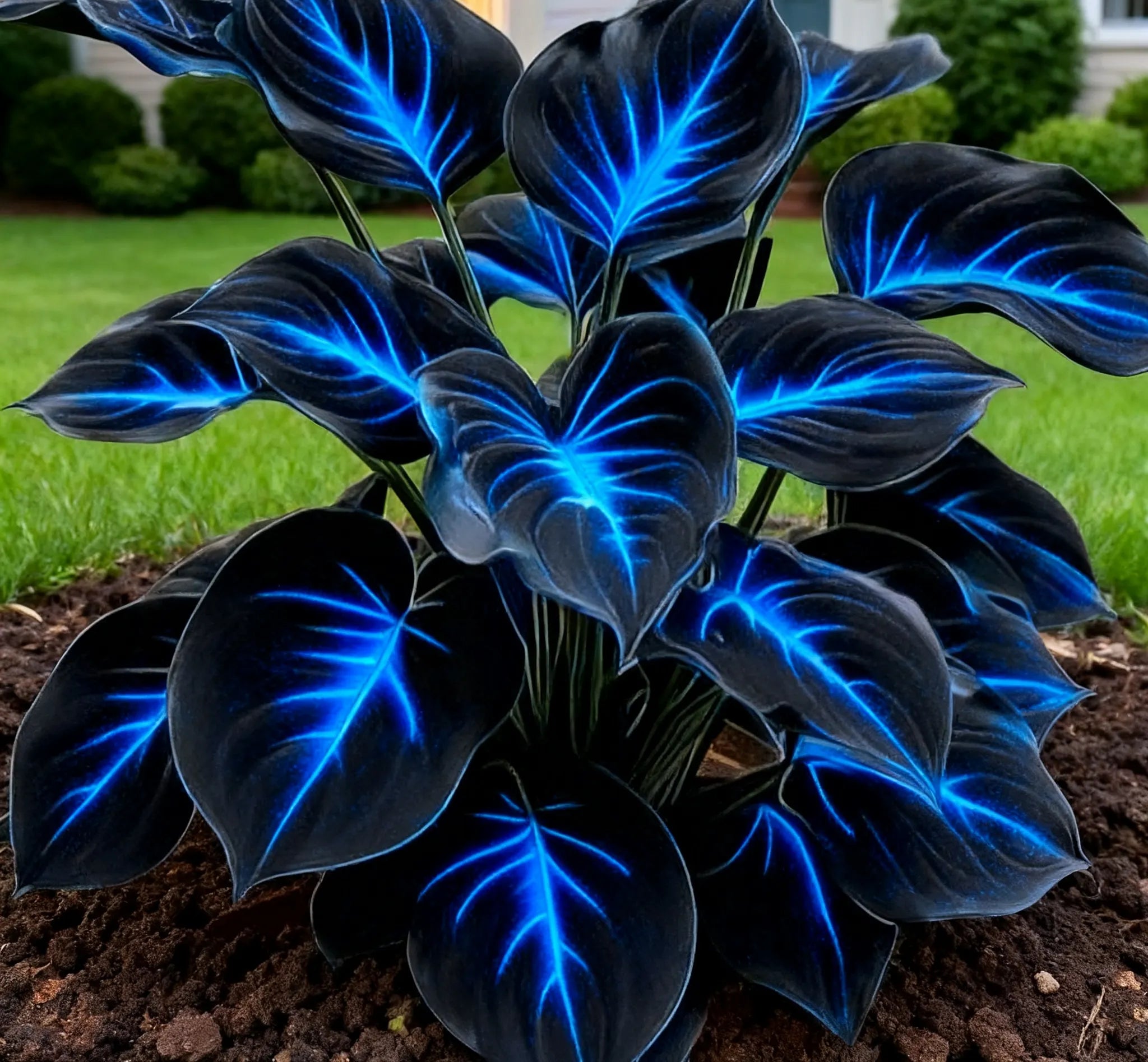 🔥🌌 Glow-in-the-Dark Garden Magic: Rare Dark Blue Flame Hostas Seeds