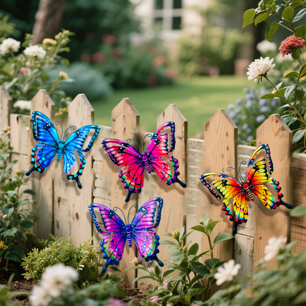 🦋Handmade Iron Butterfly Garden Decor – 4 Color Set