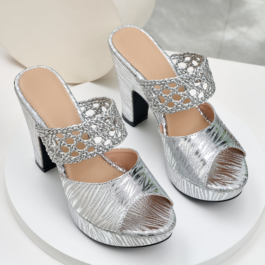 Elegant Women's Fashion Open-Weave High-Heel Sandals, Women Shoes
