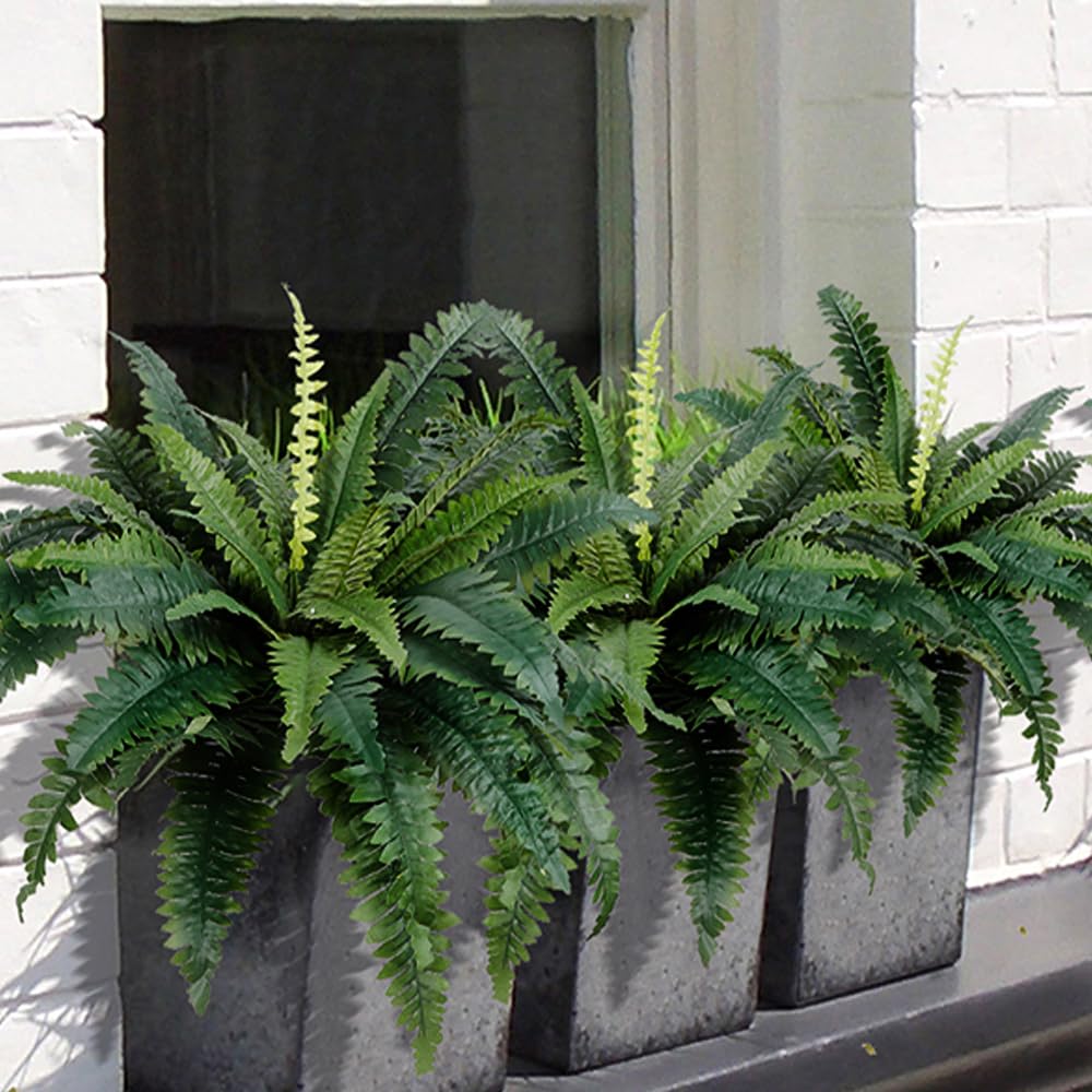 🌱 UV Resistant Ferns Artificial Plants Large for Planters. Office & Home Decor. Outdoor & Indoor