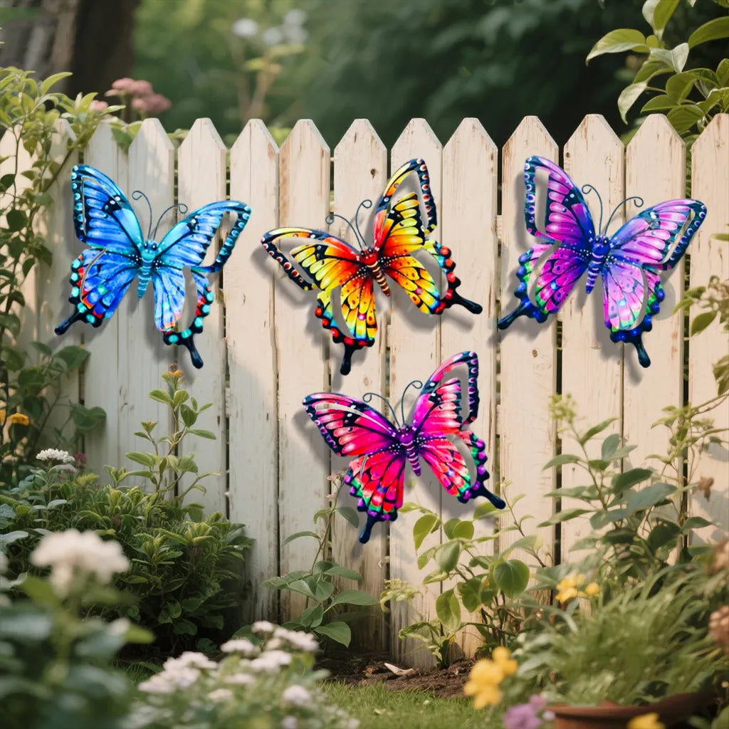 🦋Handmade Iron Butterfly Garden Decor – 4 Color Set
