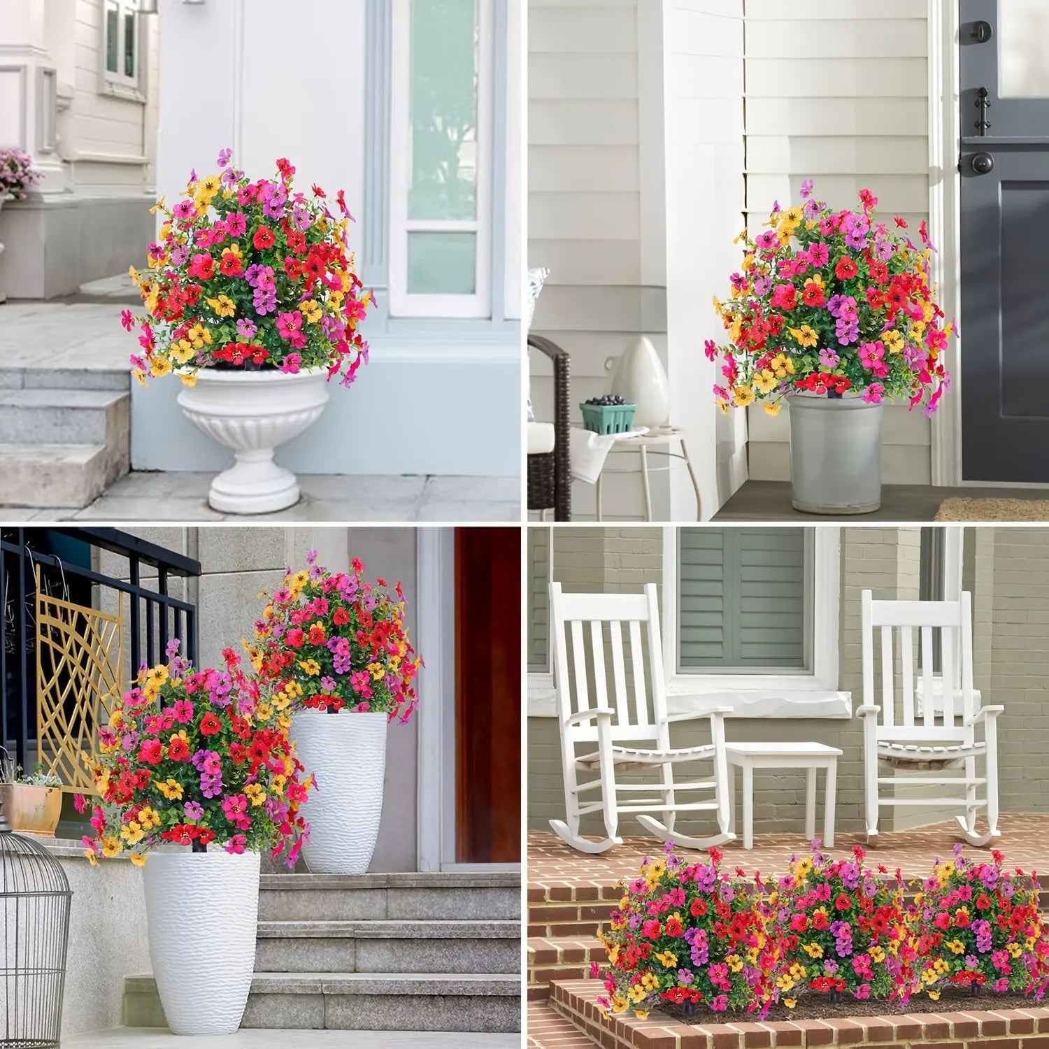 Artificial Eucalyptus and Violet Ground-Insert Floral Decoration