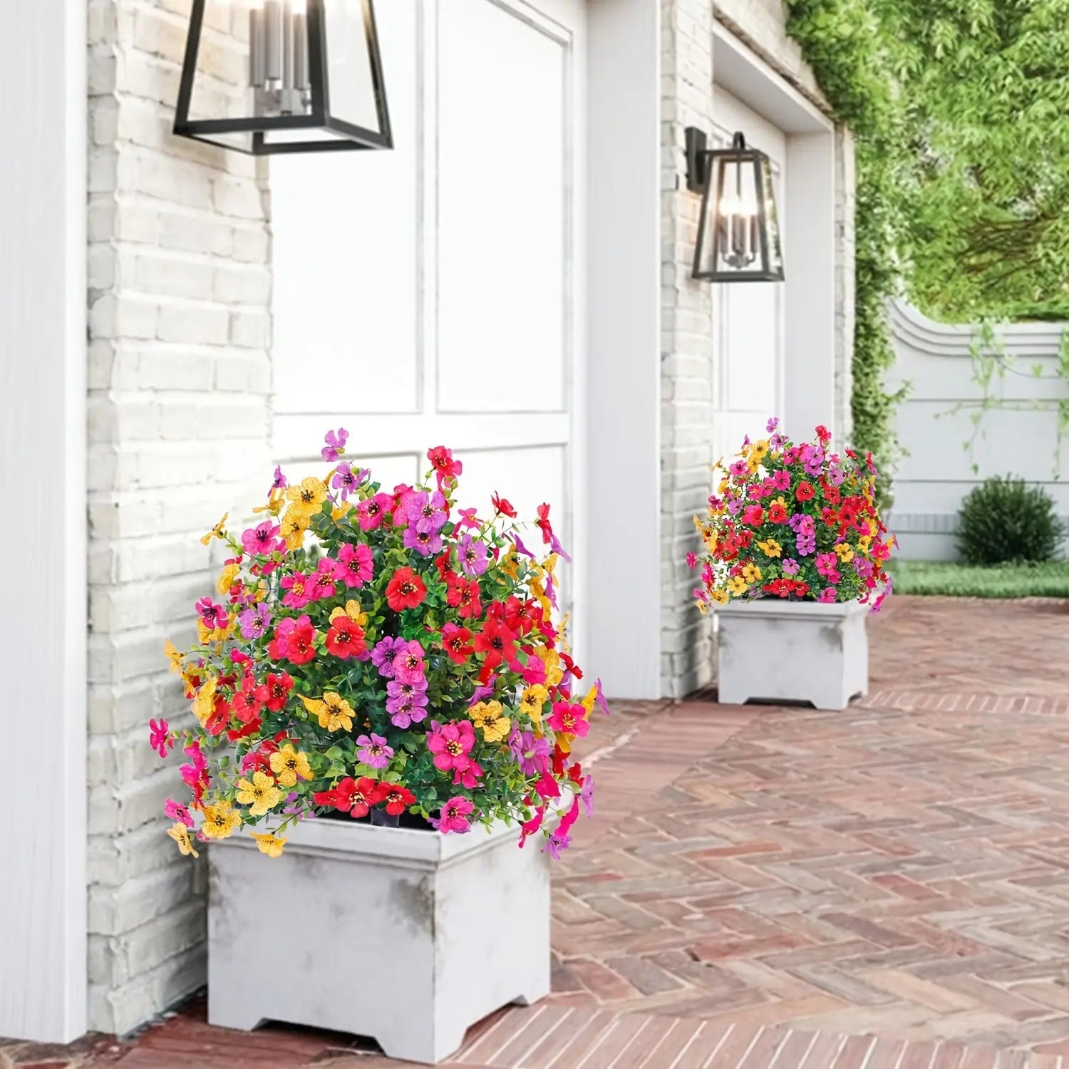Artificial Eucalyptus and Violet Ground-Insert Floral Decoration