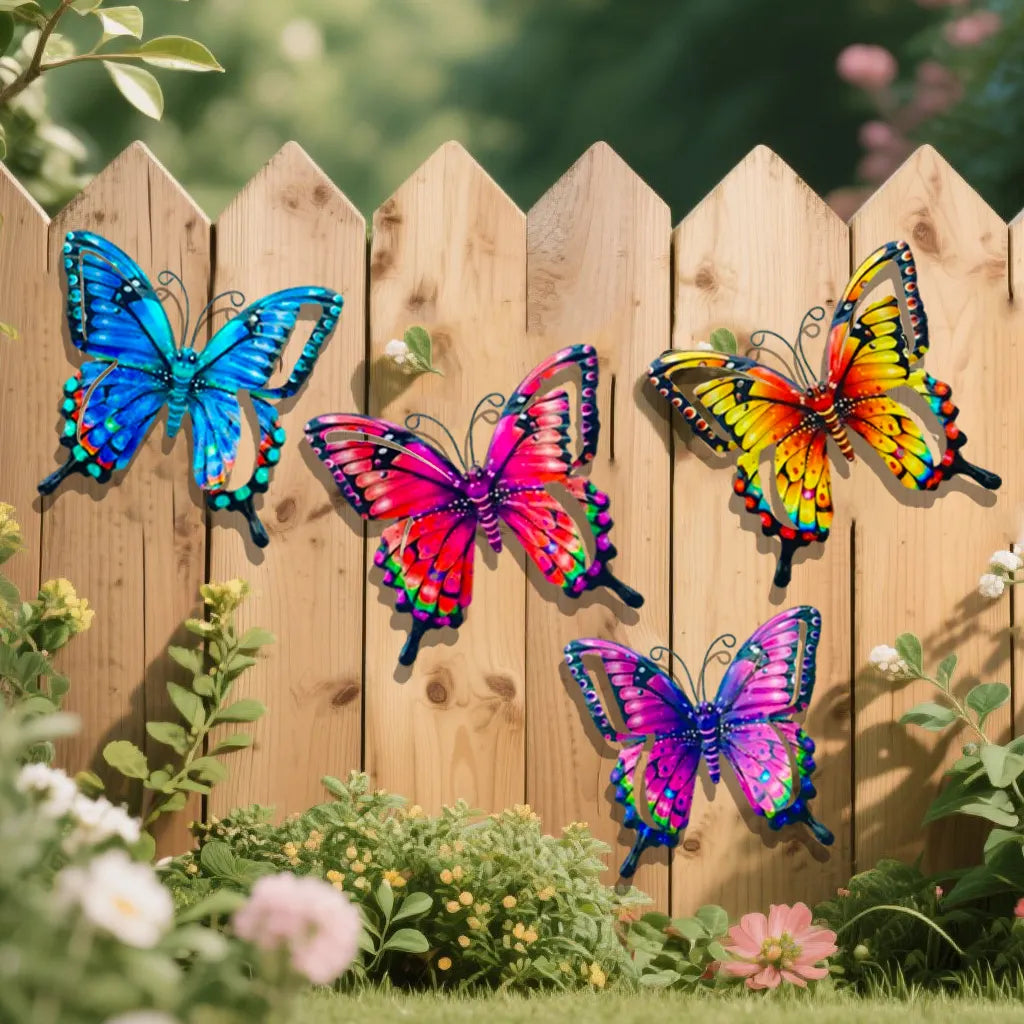 🦋Handmade Iron Butterfly Garden Decor – 4 Color Set