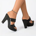 Elegant Women'S Versatile Chunky High-Heeled Mules, Perfect for Parties And Nightclubs., Women Shoes
