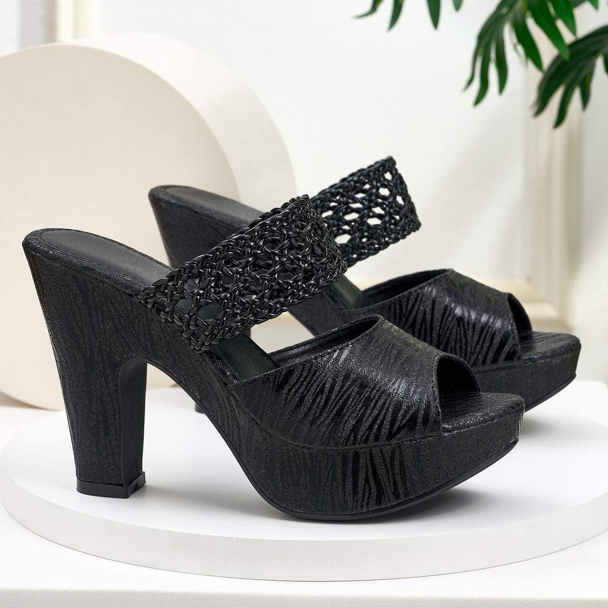 Elegant Women's Fashion Open-Weave High-Heel Sandals, Women Shoes