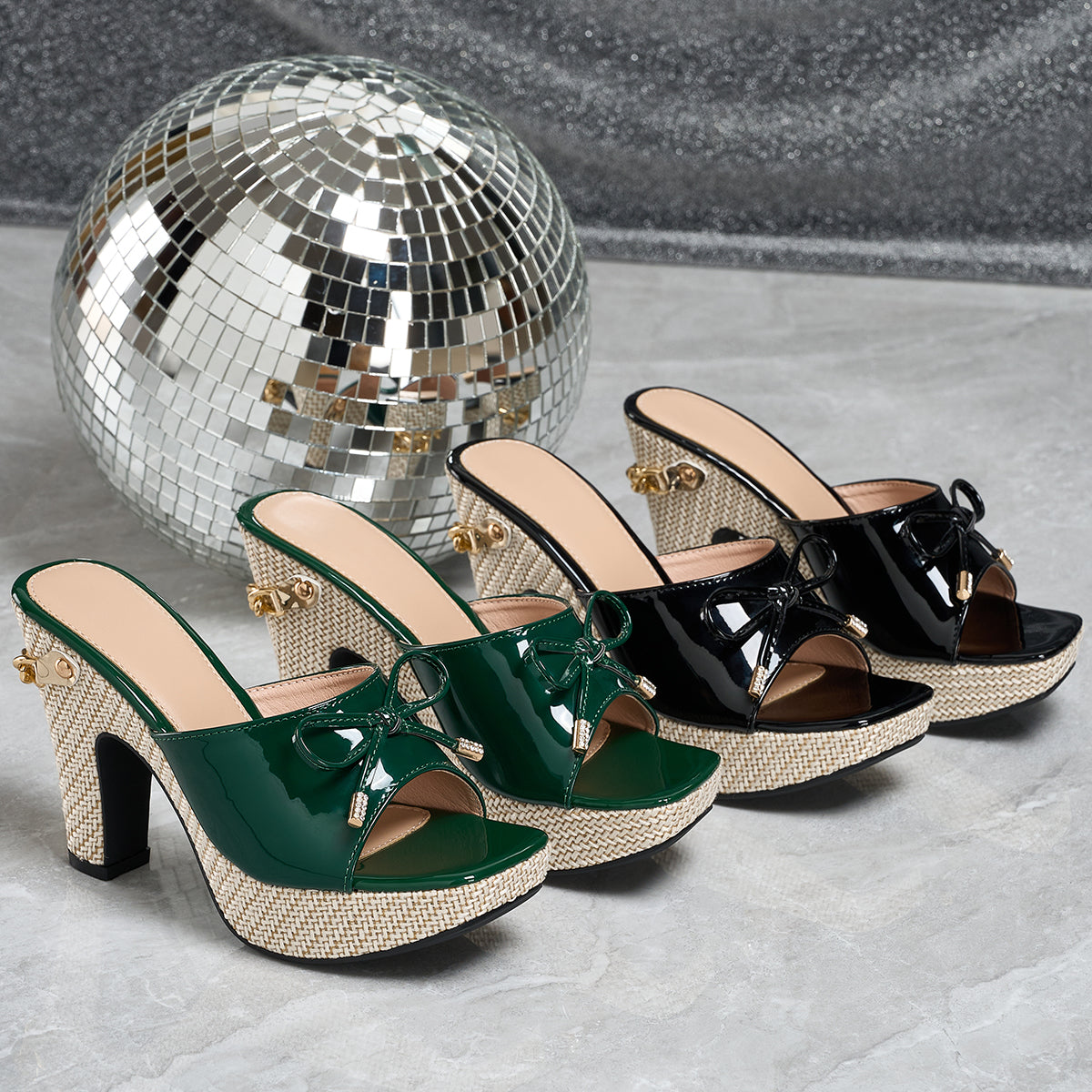 Elegant Women's Fashion Bow with Metal Chain Outer High-heel Sandals, Women Shoes