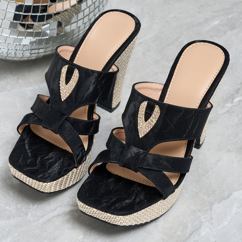 Elegant Women'S High Heels with a Stylish Crisscross Strap Design., Women Shoes